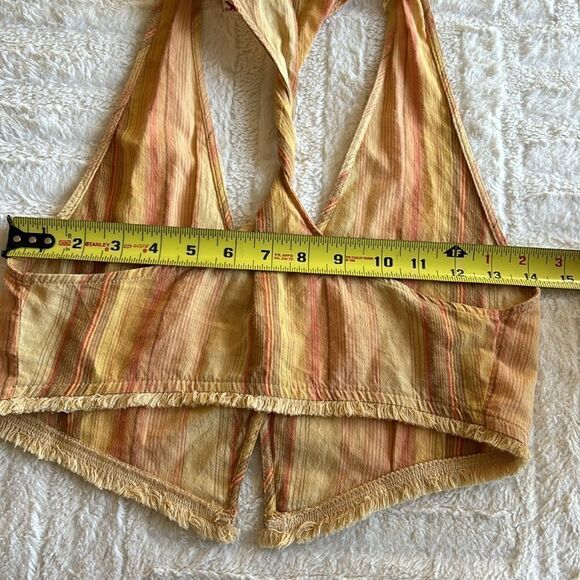 Zara‎ Women's Tan & Yellow striped vest tank Crop-top size xs - Picture 9 of 10